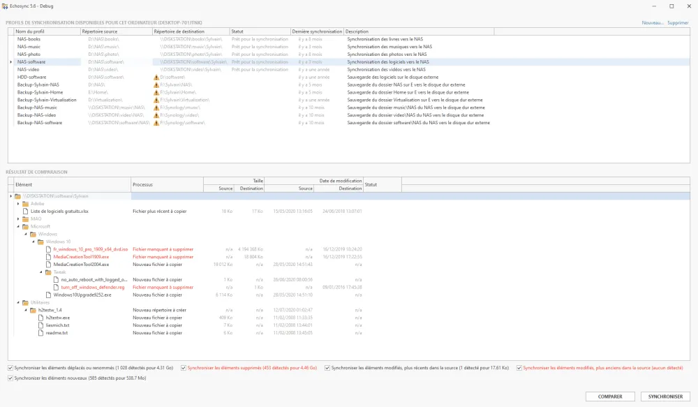 Echosync中文多语免费版:便携式差分文件同步工具