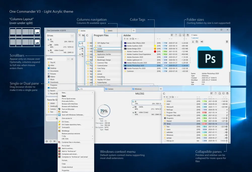 One Commander 3.85.0中文版:高颜值多功能文件管理器