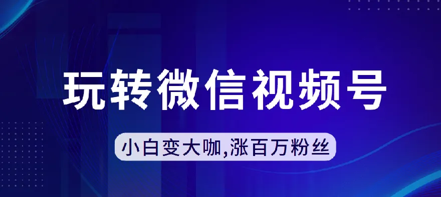 微信视频号运营课程:从入门到涨粉百万