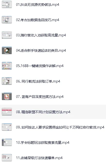 抖音小店无货源:0基础到爆单课程