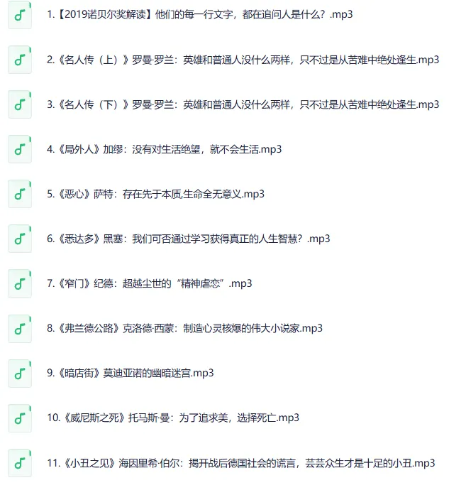 喜马拉雅：经典诺贝尔文学奖作品精讲（45本）