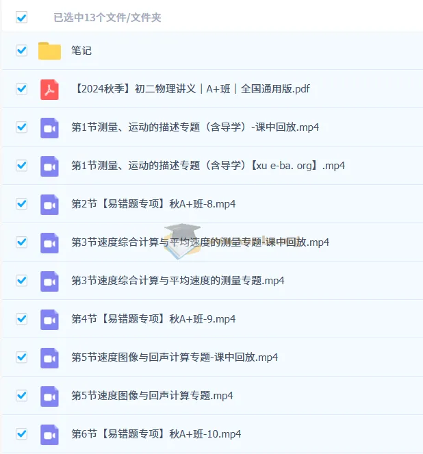 刘怡2024秋季初二物理培训班(全国通用·A+班)