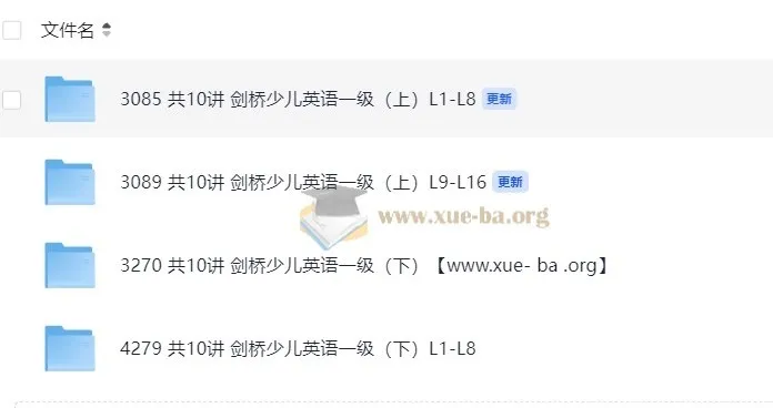 剑桥少儿英语一级(上下册)课程