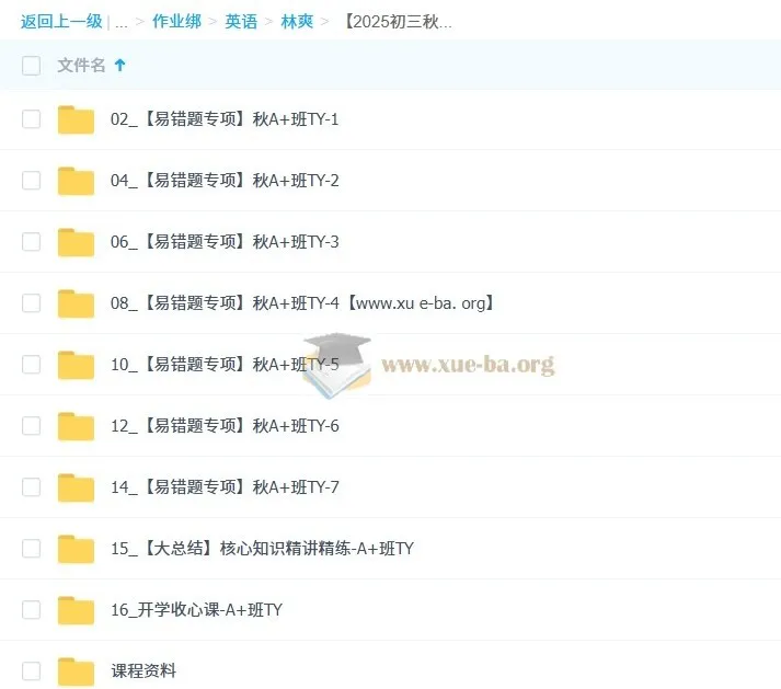 林爽初三英语秋上双语素养自主学习课程（TY·A+ 4期）