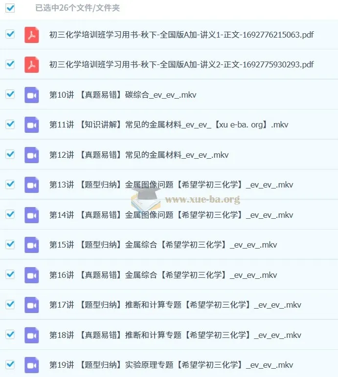 2024陈谭飞初三化学秋季下A+课程