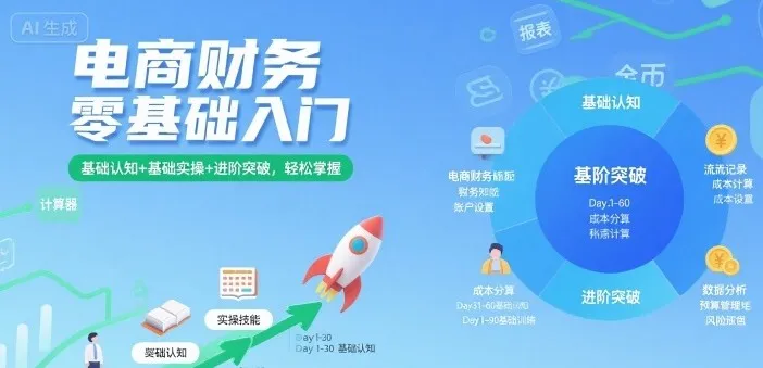 电商财务零基础入门课程：基础认知、实操与进阶突破