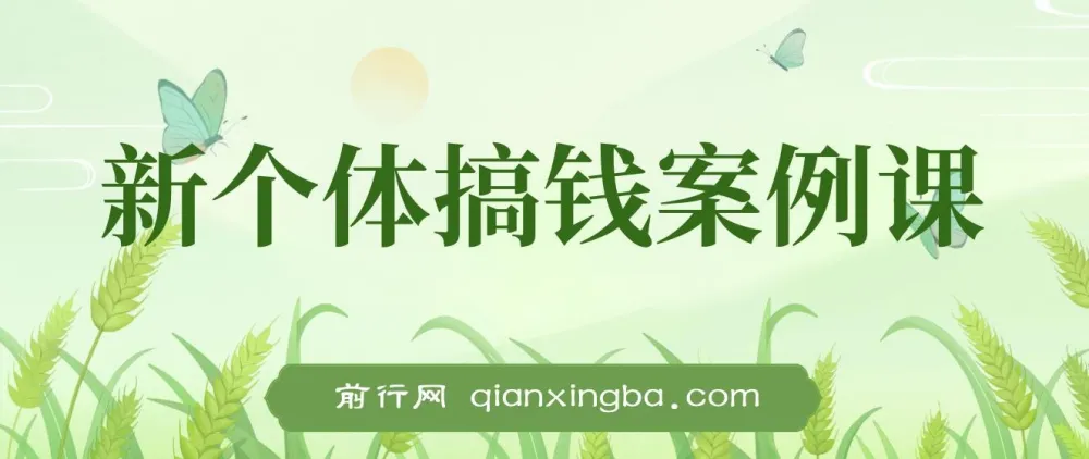 新个体搞钱案例库:29节视频+文档,教你赚到第一个100w