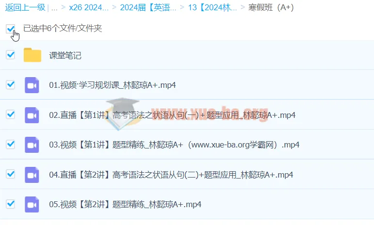2024高三高考英语林懿琼寒假A+班课程