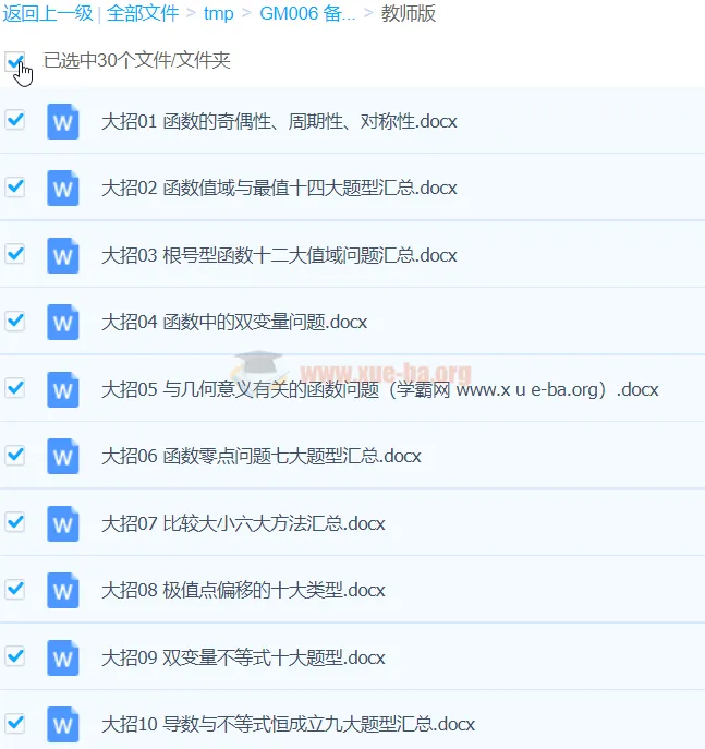 备战2024年高考：数学重难点题型突破资料