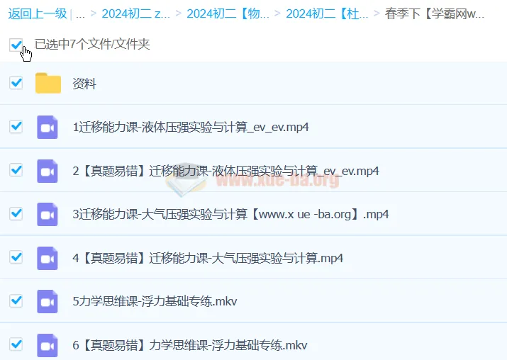 杜春雨2024初二S春季物理课程（上+下）