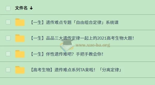 一生老师高中生物遗传专题课程