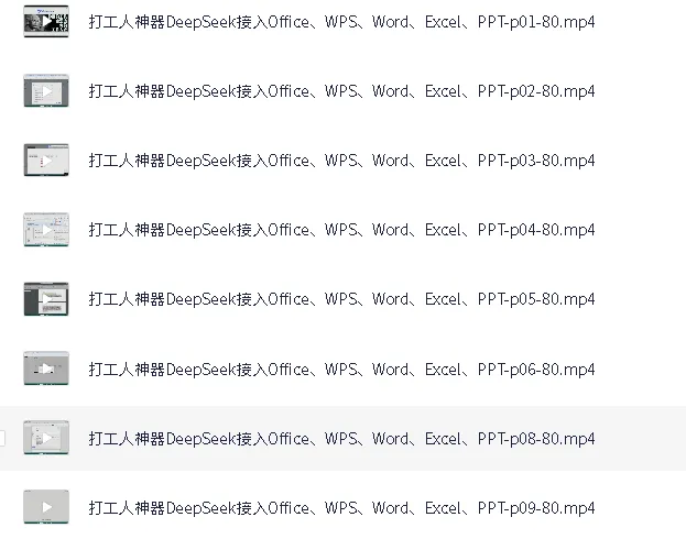 《DeepSeek:接入Office与WPS的智能办公助手课程》