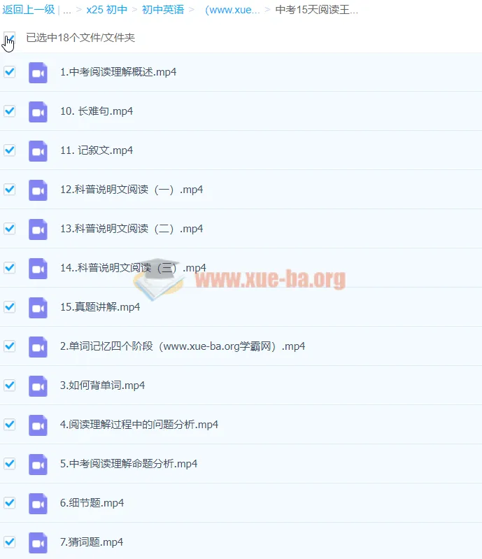 新东方中考英语阅读理解15天快速提分训练营：王冰主讲视频教程