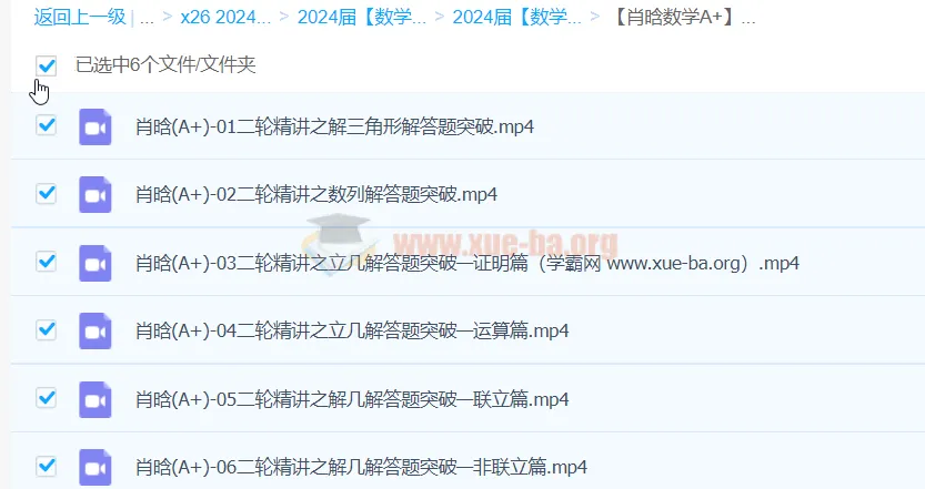 肖晗数学2024年高三高考数学A+春季班课程