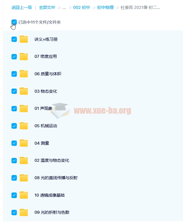 杜春雨2021暑期初二物理目标A+班10讲（含讲义）