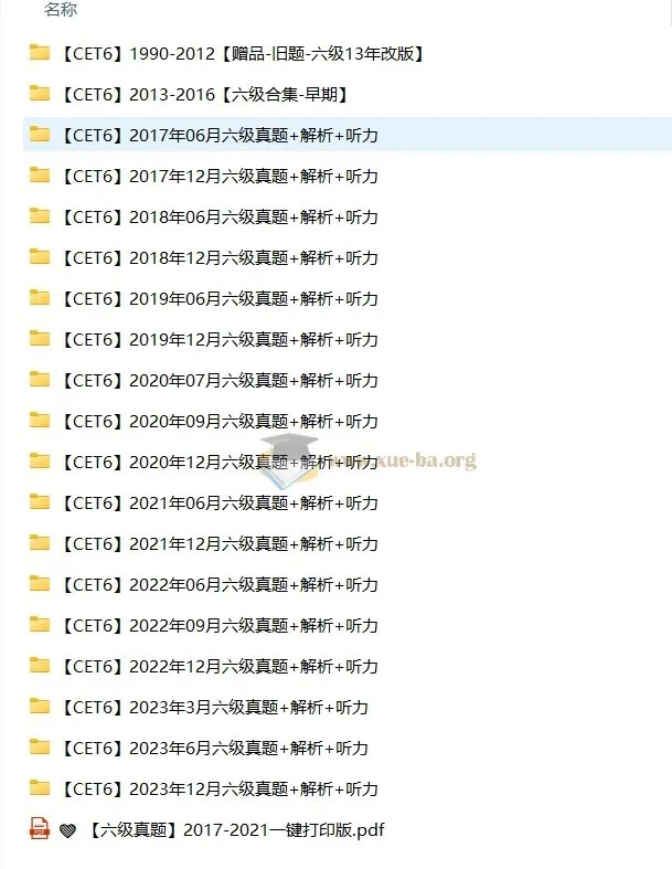 1989 - 2023年大学英语四六级考试真题资料