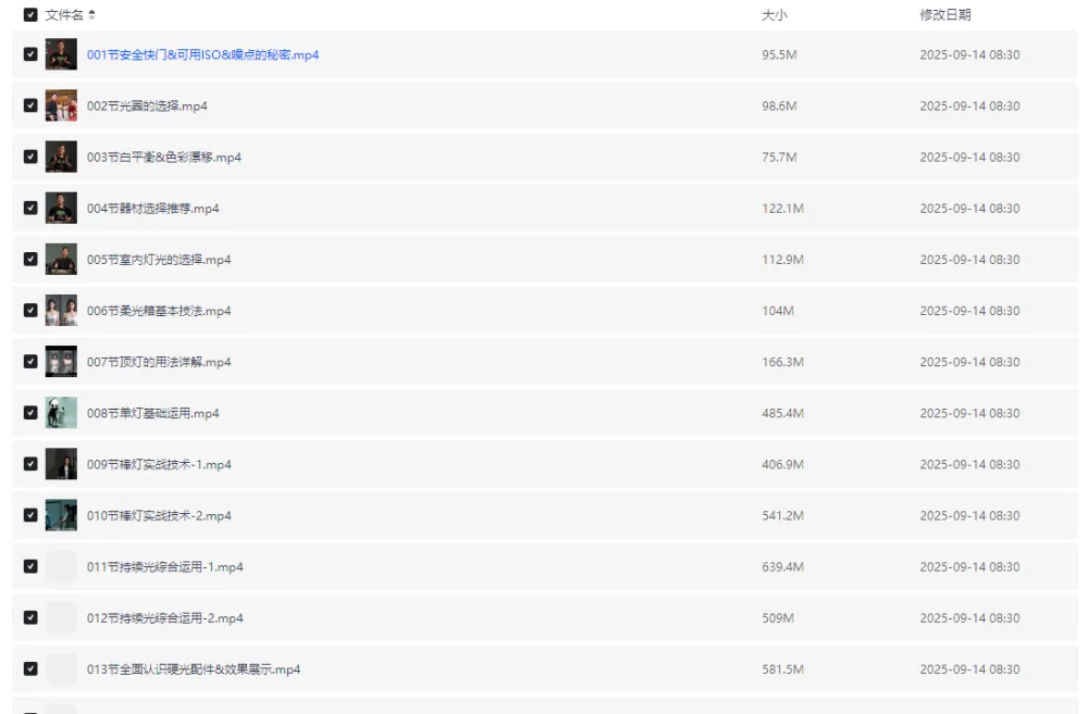 摄影进阶之路全能摄影班：100节全流程摄影系统课