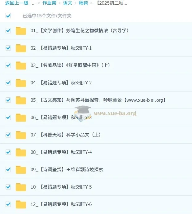 杨荷 2025-2026 初二语文秋上人文创作自主学习TY·S（2期）课程