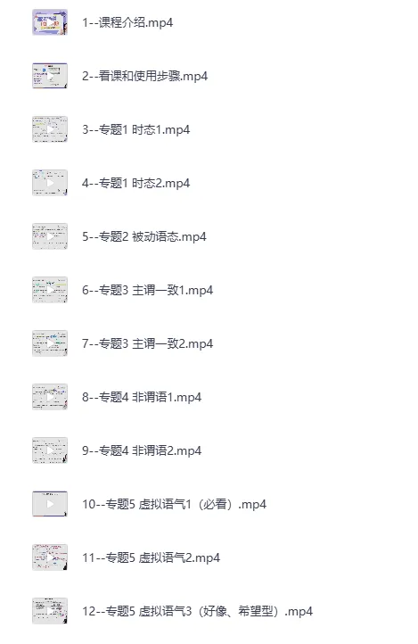 小蕾老师:英语语法1000题专项精讲课程