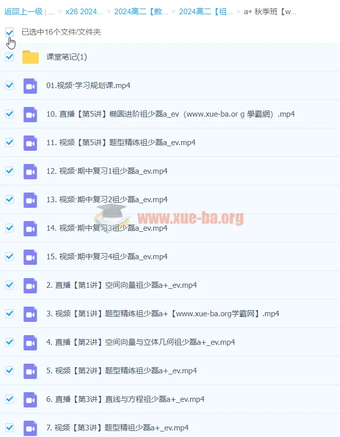 2024祖少磊高中数学高二A+秋季班课程
