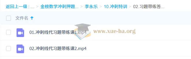 李永乐考研数学冲刺特训与考前最后一课