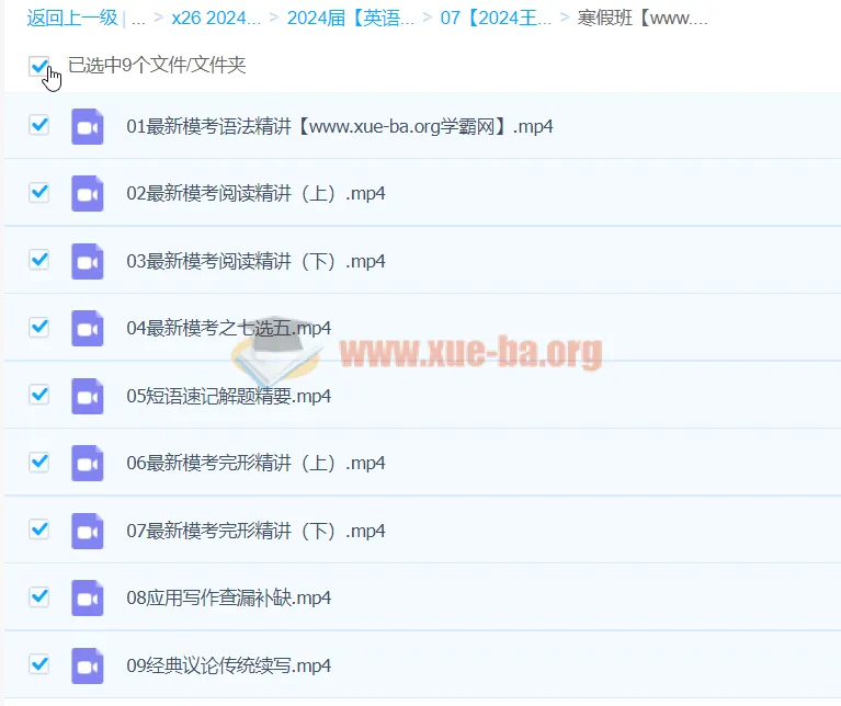 2024高三高考英语:王双林英语寒假班