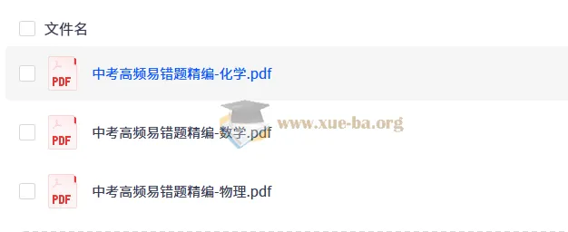 中考数理化高频易错题精编合集