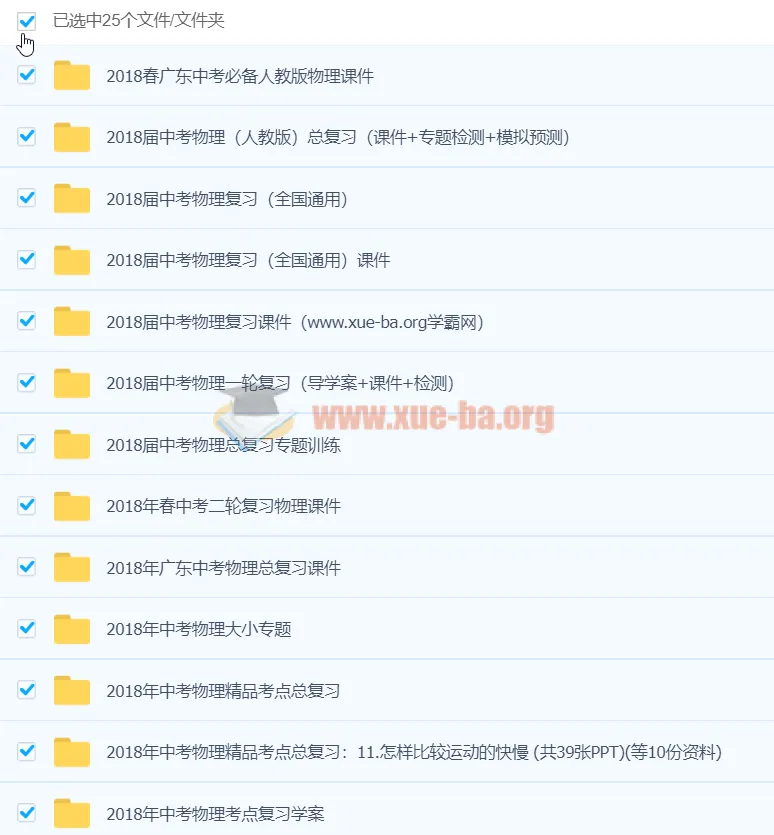 2018年初中物理中考总复习全套资料