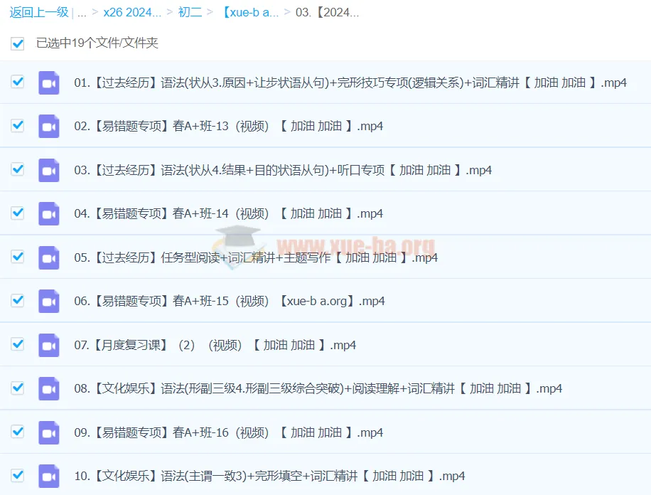 2024春下学期初二全国英语王凯娇A+课程