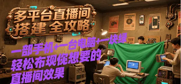 多平台直播间搭建全攻略：一部手机、一台电脑与一块绿布打造理想直播效果