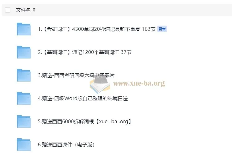 西西单词速记课堂资料合集：320节课覆盖基础到考研词汇
