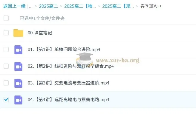 2024 - 2025高二物理郑梦瑶全年尖端与提升班