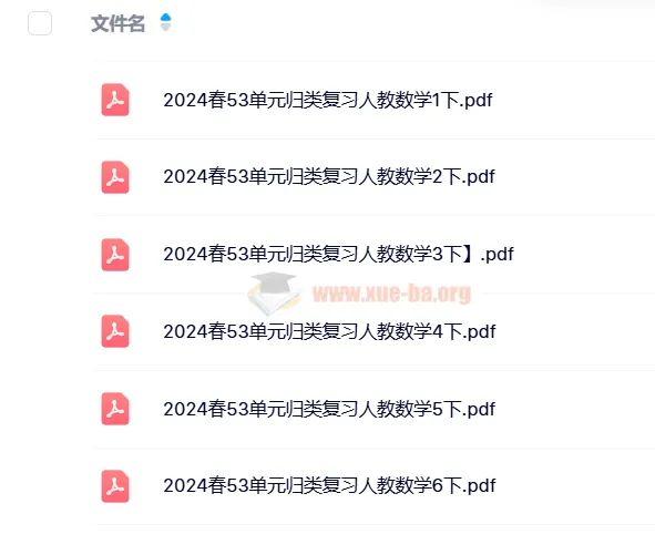 2024春人教版小学数学1 - 6年级下册53单元归类复习资料
