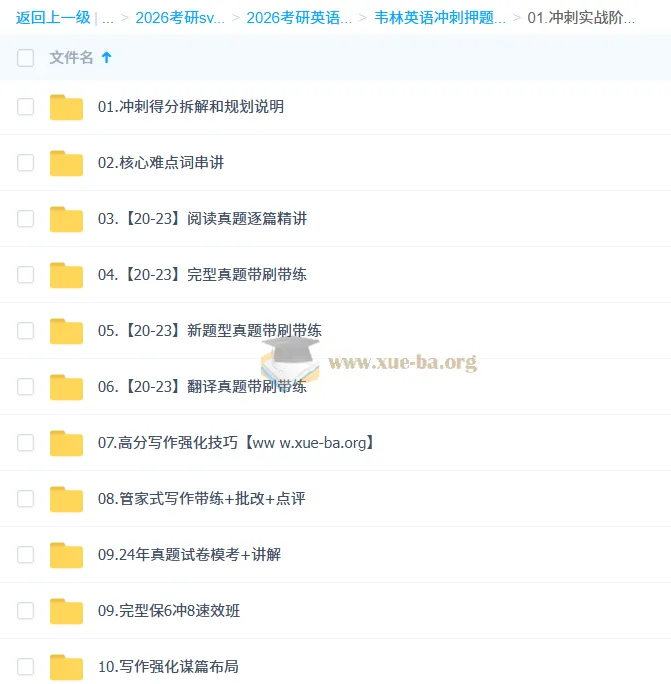 2026大学考研英语：韦林英语冲刺押题班