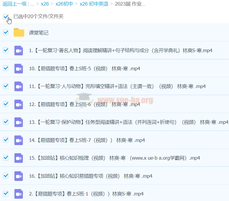 作业帮林爽2023初三英语S寒假班(春上)