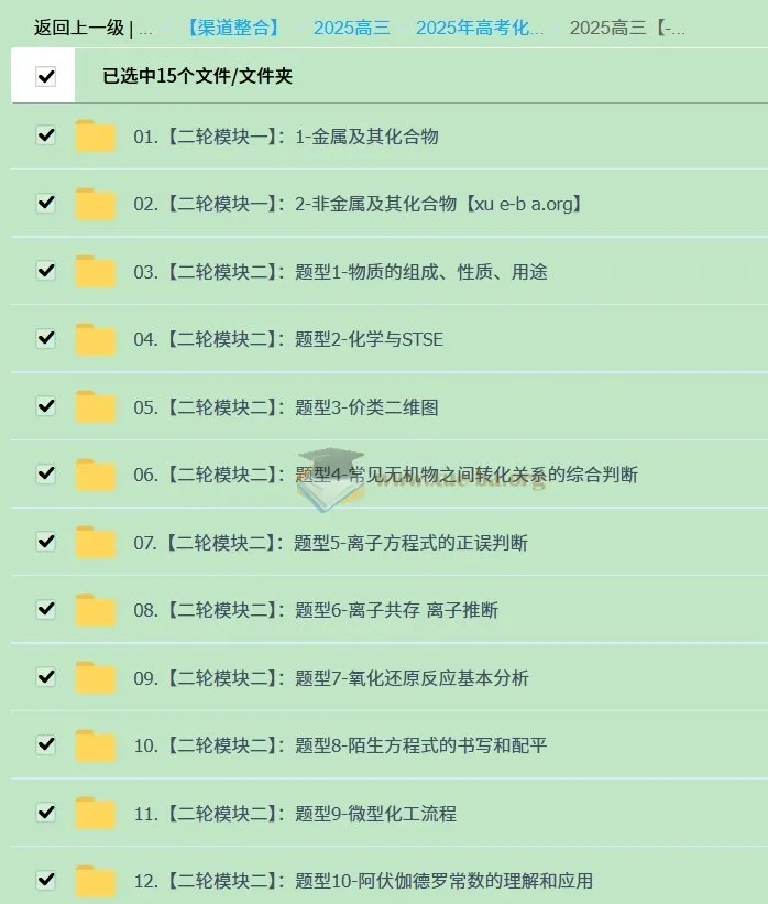 2025届高三化学高考二轮课程(张梅)