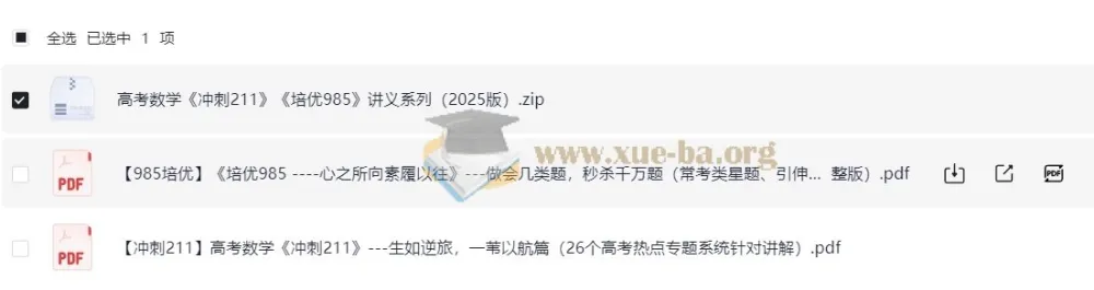 2025年高考数学:冲刺211、培优985讲义