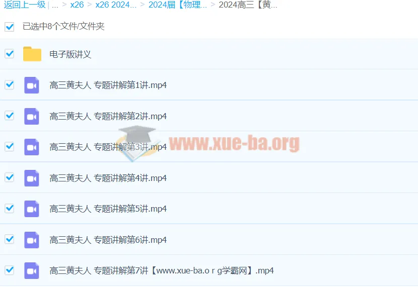2024高三高考物理：黄夫人物理上部分专题讲解