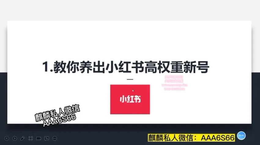 小红书高权重账号养成与精准引流秘籍课程
