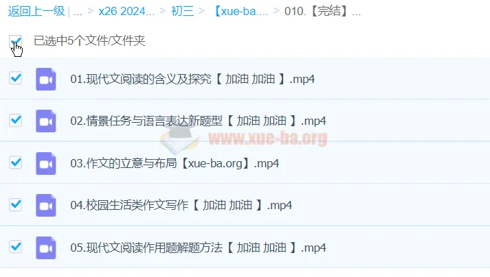 【完结】2024中考语文复习冲刺课程