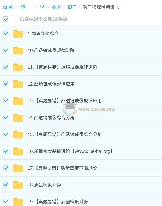 杨萌2025初二物理培训班（秋下·全国版·S）