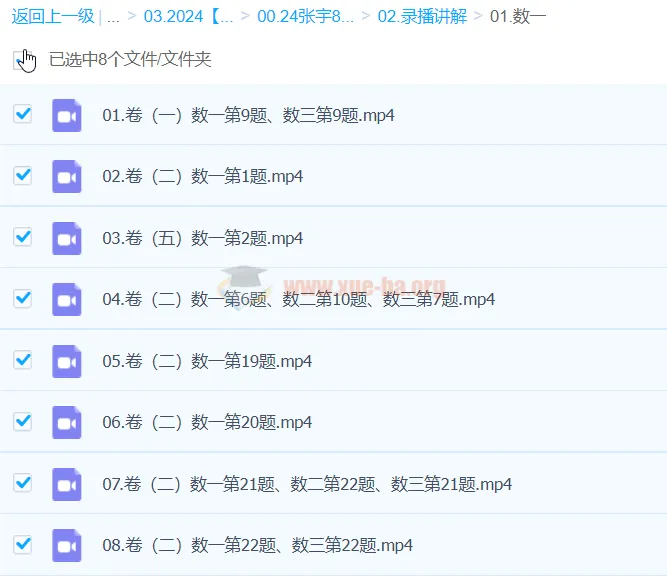 2024张宇大学考研数学冲刺押题课程