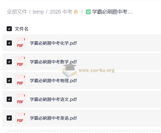 学霸必刷题：中考备考资料