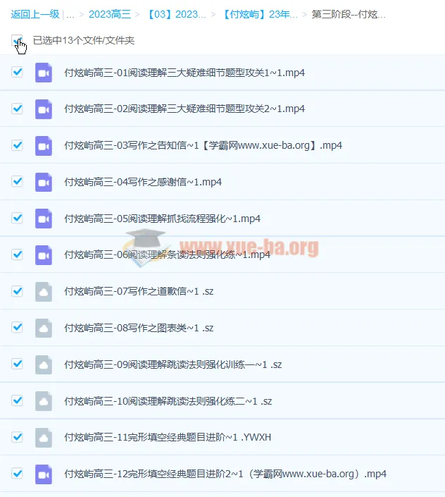 付炫屿2023高三高考英语第三阶段课程