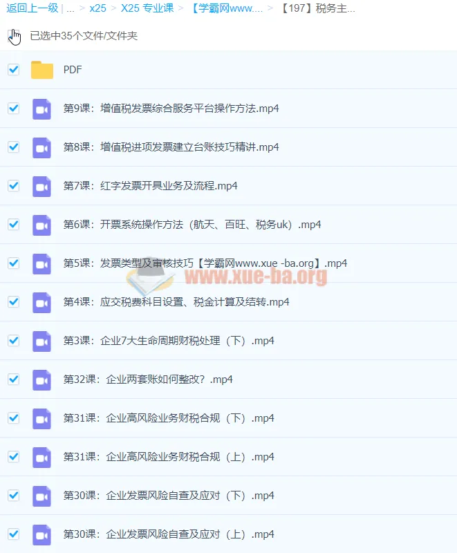 税务主管私教班-财会成长学苑（完结课程）