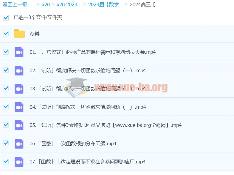 2024高三高考数学树栋全程班：助力高考数学提升