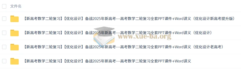 2025年新高考：高考数学二轮复习全套（优化设计）PPT课件与Word讲义