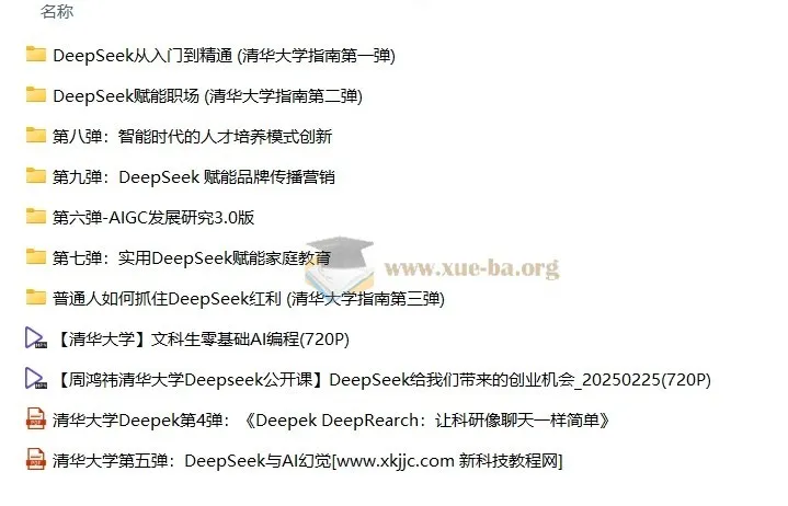 清华大学DeepSeek教程（第1 - 9弹全）