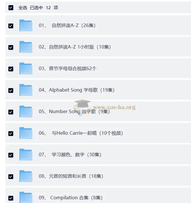 Hello Carrie自然拼读学习资源(192集视频+音频+练习册)