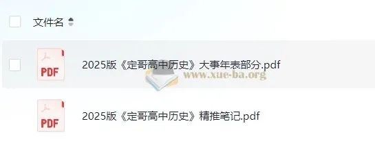 定哥《高中历史精推笔记·2025版》